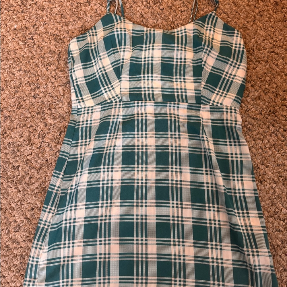 Forever 21 Green and White Plaid Dress